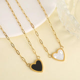 Women's Stainless Steel Heart Pendant Necklace Classic Jewelry