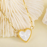 Women's Stainless Steel Heart Pendant Necklace Classic Jewelry
