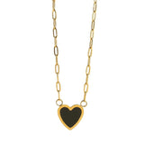 Women's Stainless Steel Heart Pendant Necklace Classic Jewelry