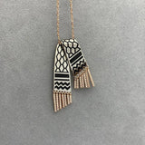 Vintage Stainless Steel Pendant Chain Necklaces Zircon Tassel Charm Jewelry Gift