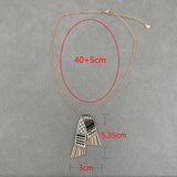 Vintage Stainless Steel Pendant Chain Necklaces Zircon Tassel Charm Jewelry Gift