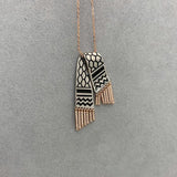 Vintage Stainless Steel Pendant Chain Necklaces Zircon Tassel Charm Jewelry Gift