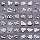 10PCS Stainless Steel Love Heart Charm Pendant DIY Jewelry Making