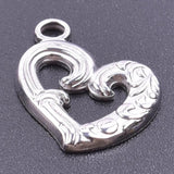 10PCS Stainless Steel Love Heart Charm Pendant DIY Jewelry Making