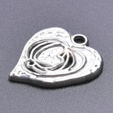 10PCS Stainless Steel Love Heart Charm Pendant DIY Jewelry Making