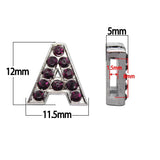 50pcs 8mm Slide Letters Charms A-Z Alloy Rhinestone Alphabet for DIY Bracelet