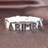 50pcs 8mm Slide Letters Charms A-Z Alloy Rhinestone Alphabet for DIY Bracelet