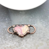 Rhodonite Slice Pink Quartz Connector for DIY Jewelry Making