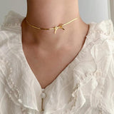 18K Plated Short Necklace for Women Charms Choker Jewelry Gift