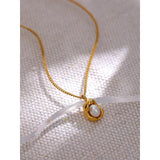 Natural Pearl Drop Pendant Necklace 18k Plated Chain Collar Jewelry