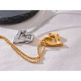 Minimalist Heart Love Necklace Pendant 18K Plated Stainless Steel Charm