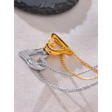Minimalist Heart Love Necklace Pendant 18K Plated Stainless Steel Charm