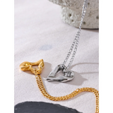 Minimalist Heart Love Necklace Pendant 18K Plated Stainless Steel Charm