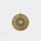 3Pcs Large Filigree Round Medallion Charms Pendant for DIY Necklace Making