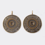 3Pcs Large Filigree Round Medallion Charms Pendant for DIY Necklace Making