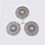 3Pcs Large Filigree Round Medallion Charms Pendant for DIY Necklace Making