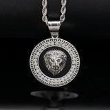 Hip Hop Iced Out Lion Head Pendant Necklace Charm For Men