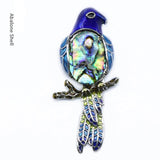 Natural Cloisonne Brooch Pink Crystal Parrot Charm Necklace