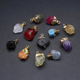 5pcs Rough Quartz Crystal Stone Charms for DIY Jewelry Making