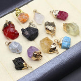 5pcs Rough Quartz Crystal Stone Charms for DIY Jewelry Making