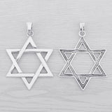 3 Tibetan Silver Large Star of David Charms Pendants 87x60mm