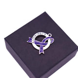Alzheimer's Ribbon Charm Purple Raise Awareness Pendants