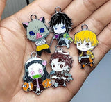 10 Pcs Cartoon Necklace Keychain Enamel Metal Charms DIY Jewelry Making