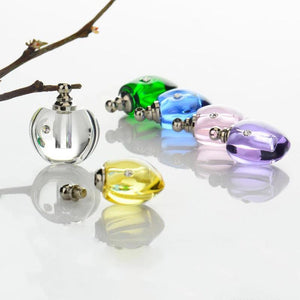 10PCS Crystal Vial Pendants Mini Glass Bottles Screw Cap Necklace Perfume Bottle