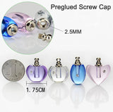 10PCS Crystal Vial Pendants Mini Glass Bottles Screw Cap Necklace Perfume Bottle