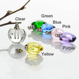 10PCS Crystal Vial Pendants Mini Glass Bottles Screw Cap Necklace Perfume Bottle