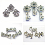 50Pcs/Lot Crystal Necklace Pendant Dog Paw Bone Charms For DIY