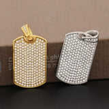 Stone Square Tag Necklace for Men Stainless Steel Hip Hop Necklace