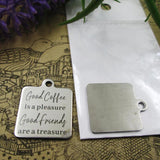 10pcs Stainless Steel Coffee Charms Pendant