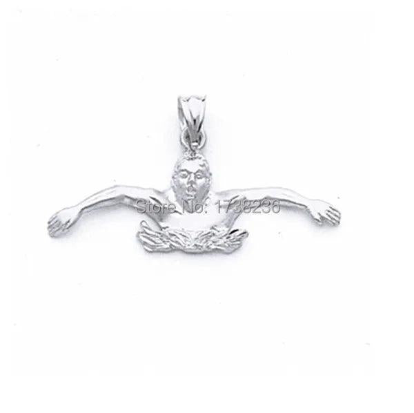 Metal Alloy Swimmer Figure Silhouette Charm for DIY Jewelry