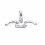 Metal Alloy Swimmer Figure Silhouette Charm for DIY Jewelry