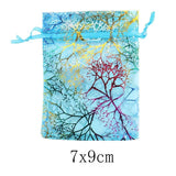 100pcs Coral Bronzing Organza Bags Wedding Christmas Gift Bags Jewelry Pouches