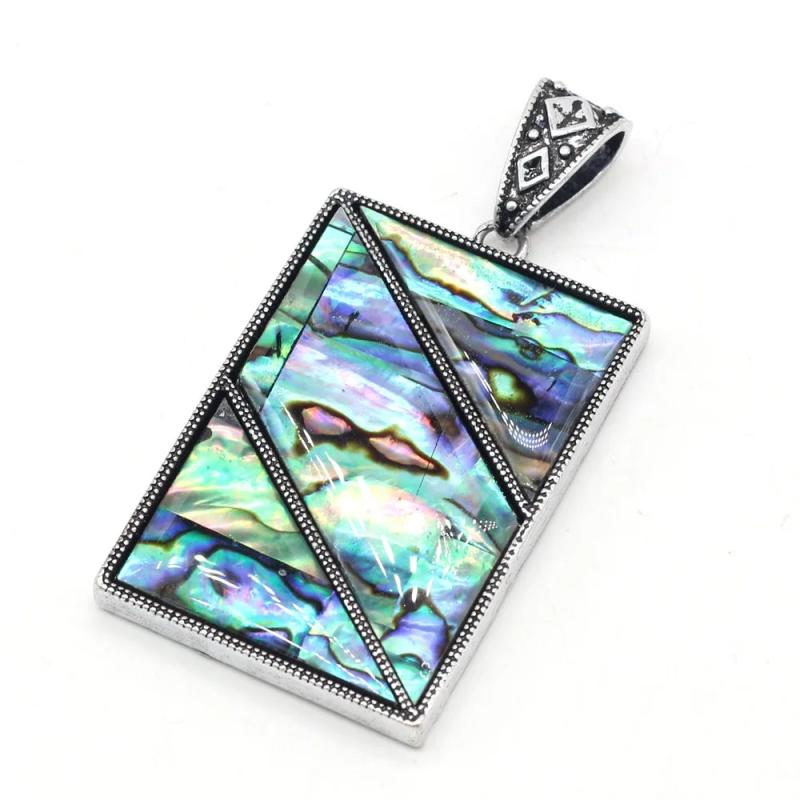 Abalone Shell Geometric Pendant Jewelry Making DIY Necklace Earring Accessorie