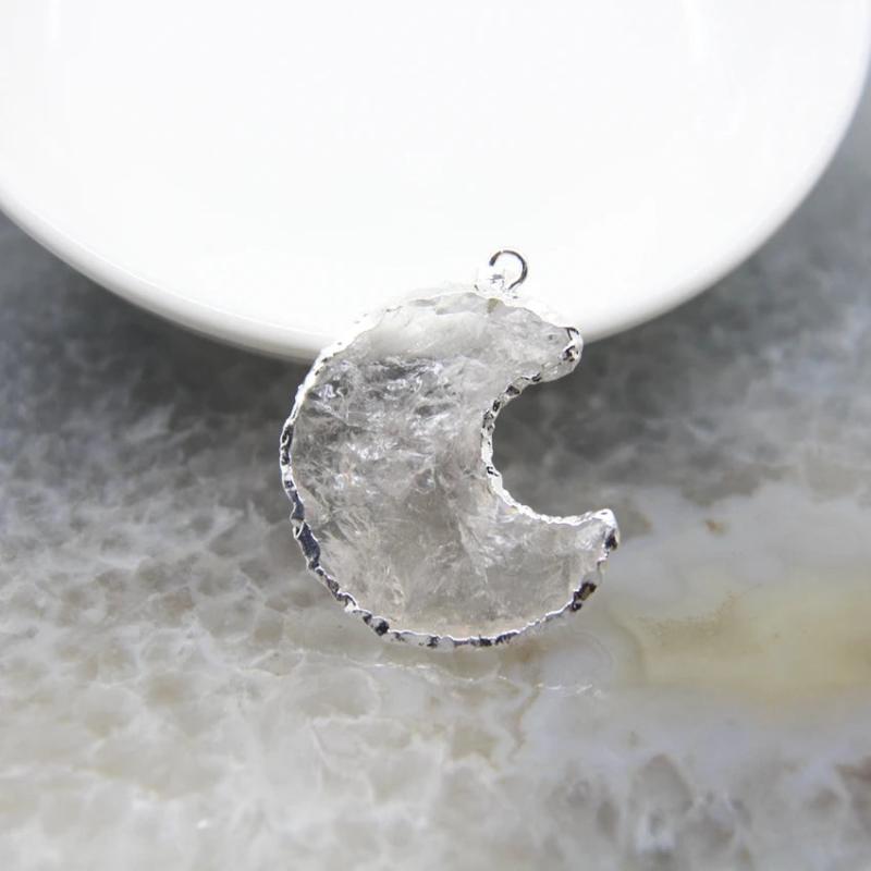 Rough Quartz Star Moon Pendants Crystal Arrow Charms DIY Necklace