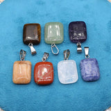 7PC Natural Stone Pendant Quartz Agate Yellow Jade Healing Crystal Charms