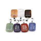 7PC Natural Stone Pendant Quartz Agate Yellow Jade Healing Crystal Charms