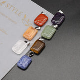 7PC Natural Stone Pendant Quartz Agate Yellow Jade Healing Crystal Charms
