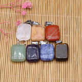 7PC Natural Stone Pendant Quartz Agate Yellow Jade Healing Crystal Charms