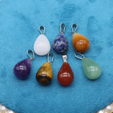 7PC Natural Stone Pendant Amethyst Healing Crystal Charms for Jewelry Making DIY