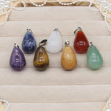 7PC Natural Stone Pendant Amethyst Healing Crystal Charms for Jewelry Making DIY