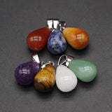 7PC Natural Stone Pendant Amethyst Healing Crystal Charms for Jewelry Making DIY