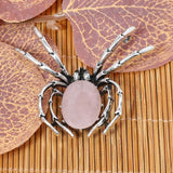 1PC Spider Natural Stone Pendant Opal Quartz Agate Amethyst Animal Healing Cryst