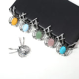 1PC Spider Natural Stone Pendant Opal Quartz Agate Amethyst Animal Healing Cryst