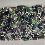 10Pcs Natural Agates Quartz Hexagonal Column Gem Pendants