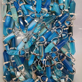 10Pcs Natural Agates Quartz Hexagonal Column Gem Pendants