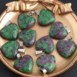 12pcs Epidotes Heart Agates Pendant for DIY Jewelry Making